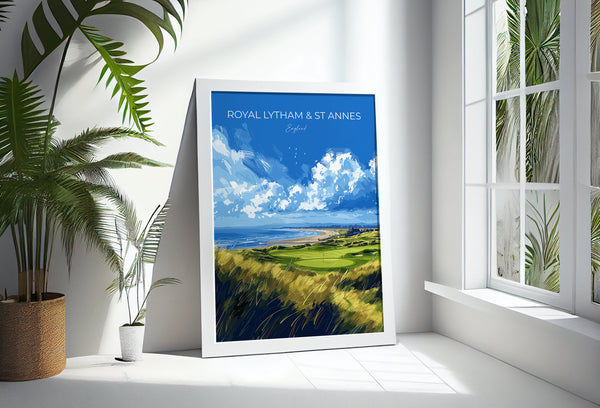 Royal Lytham & St Annes Travel Poster, Travel Print of Royal Lytham Golf Course, Royal Lytham Art Lovers Gift, Birthday Gift