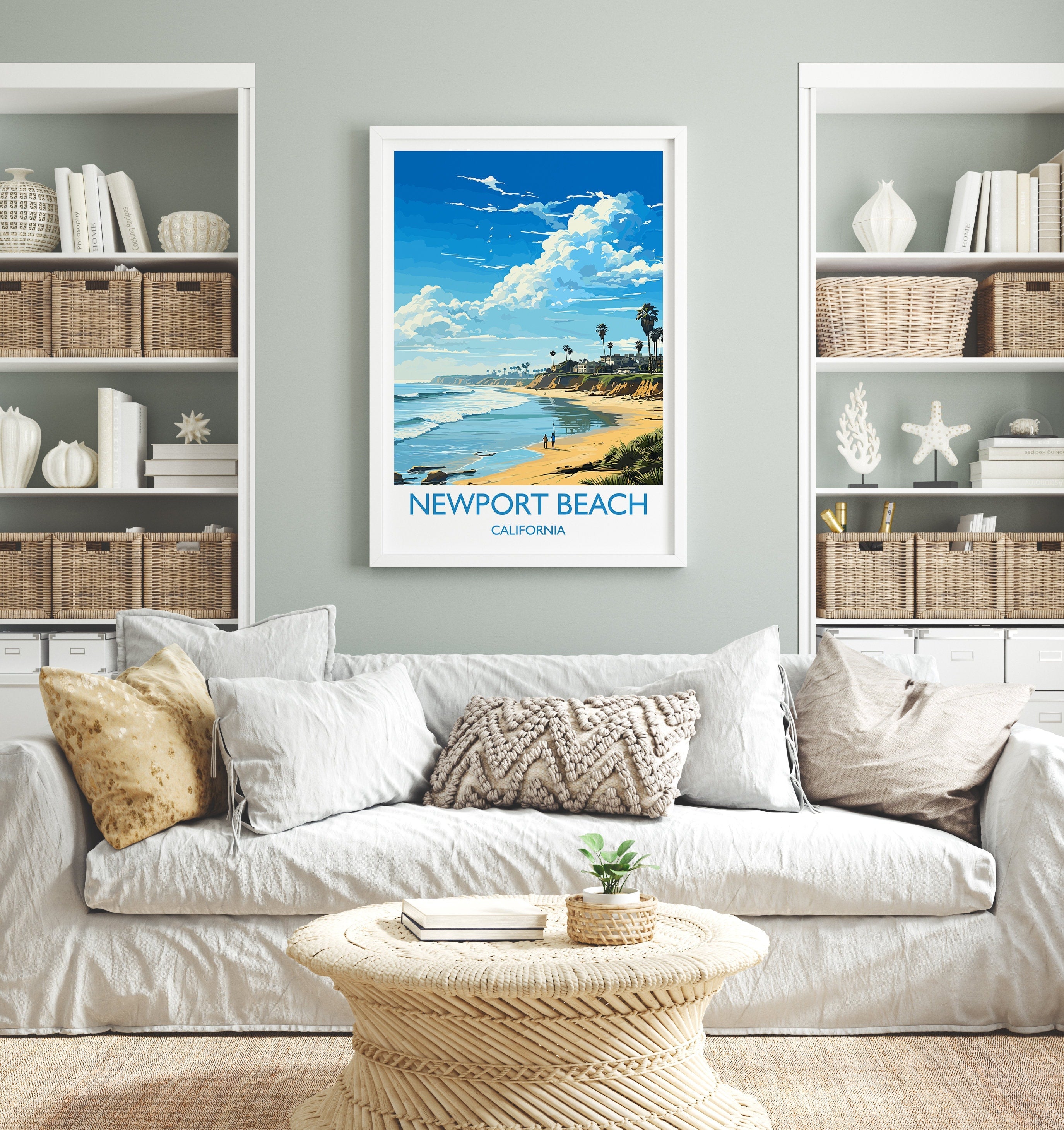 Newport Beach Travel Print, Travel Poster of Newport Beach, California, Newport Beach Art Lovers Gift, USA Gift, Wall Art Print NQ Media Designs