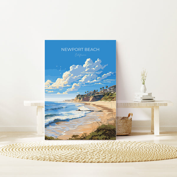 Newport Beach Travel Poster, Travel Print of Newport Beach, California, Newport Beach Art Lovers Gift, USA Gift, Wall Art Print