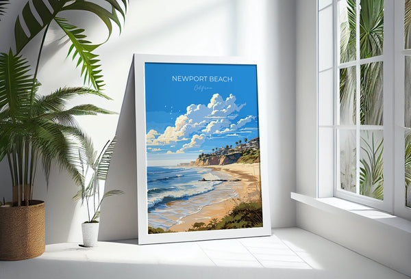 Newport Beach Travel Poster, Travel Print of Newport Beach, California, Newport Beach Art Lovers Gift, USA Gift, Wall Art Print