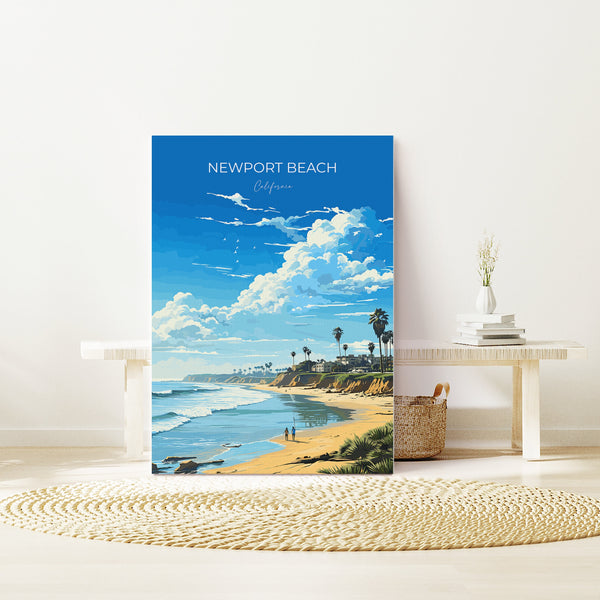 Newport Beach Travel Poster, Travel Print of Newport Beach, California, Newport Beach Art Lovers Gift, USA Gift, Wall Art Print
