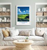 St Andrews Travel Poster Wall Art, Travel Print of St Andrews, Scotland, St Andrews Golf Art Lovers Gift, St Andrews Gift NQ Media Designs