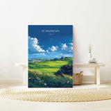 St Andrews Travel Poster Wall Art, Travel Print of St Andrews, Scotland, St Andrews Golf Art Lovers Gift, St Andrews Gift NQ Media Designs