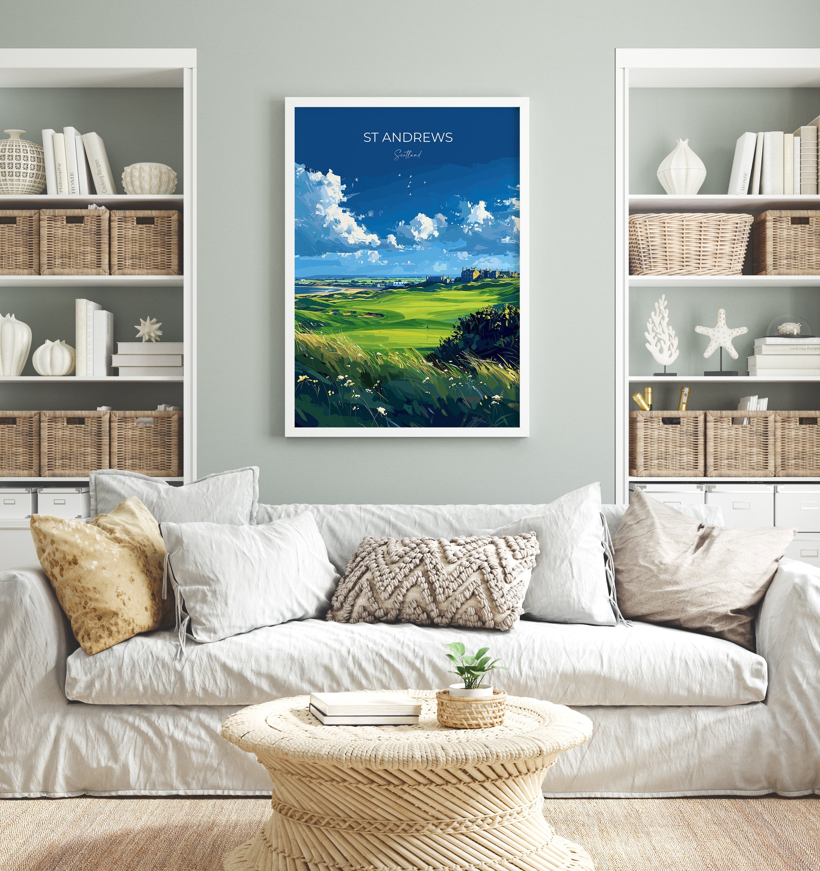 St Andrews Travel Poster Wall Art, Travel Print of St Andrews, Scotland, St Andrews Golf Art Lovers Gift, St Andrews Gift NQ Media Designs