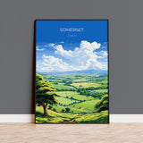 Somerset Travel Poster Wall Art, Travel Print of Somerset, England, Somerset Art Lovers Gift, Somerset Gift NQ Media Designs