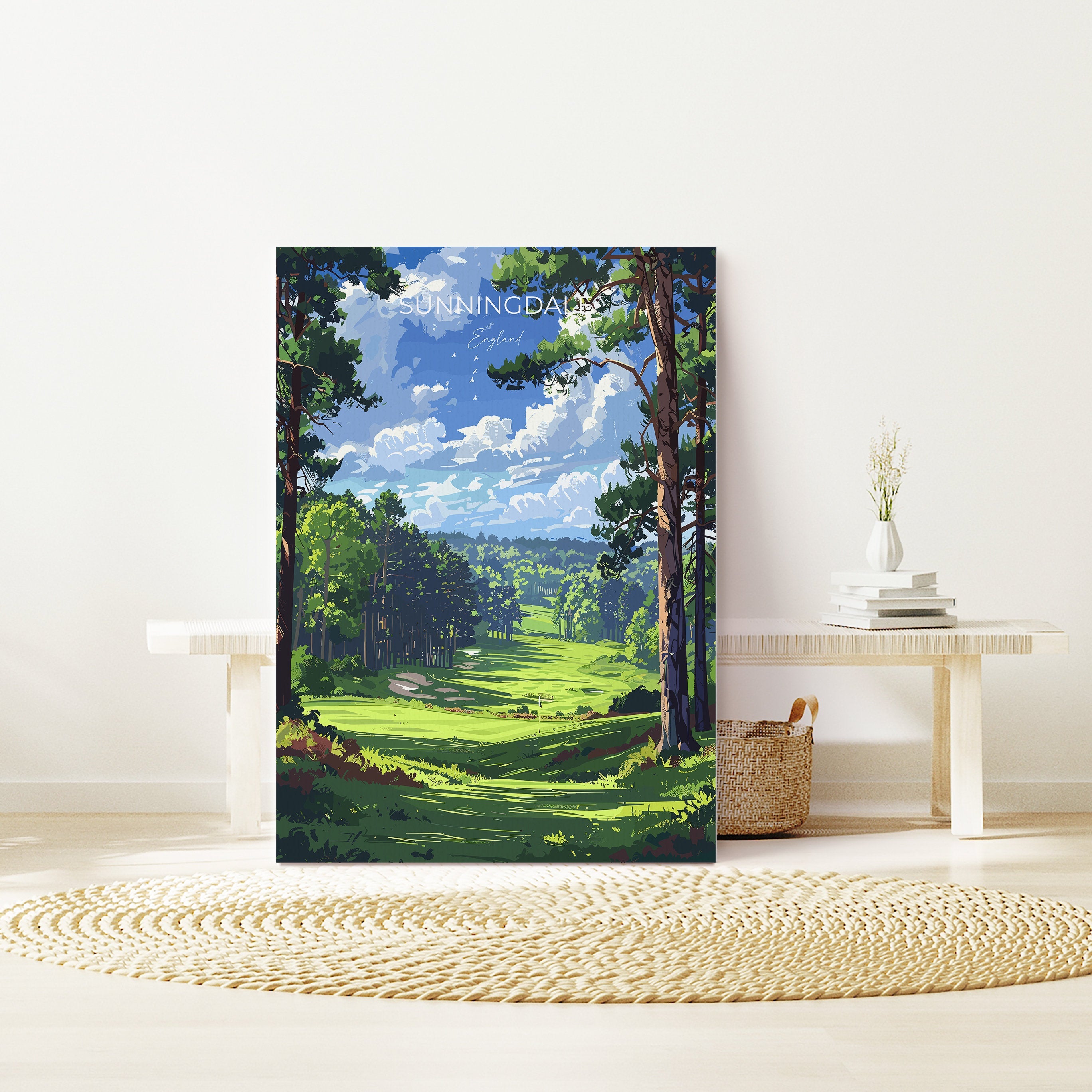 Sunningdale Travel Poster, Travel Print of Sunningdale Golf Course, Sunningdale Art Lovers Gift, Berkshire, Birthday Gift NQ Media Designs