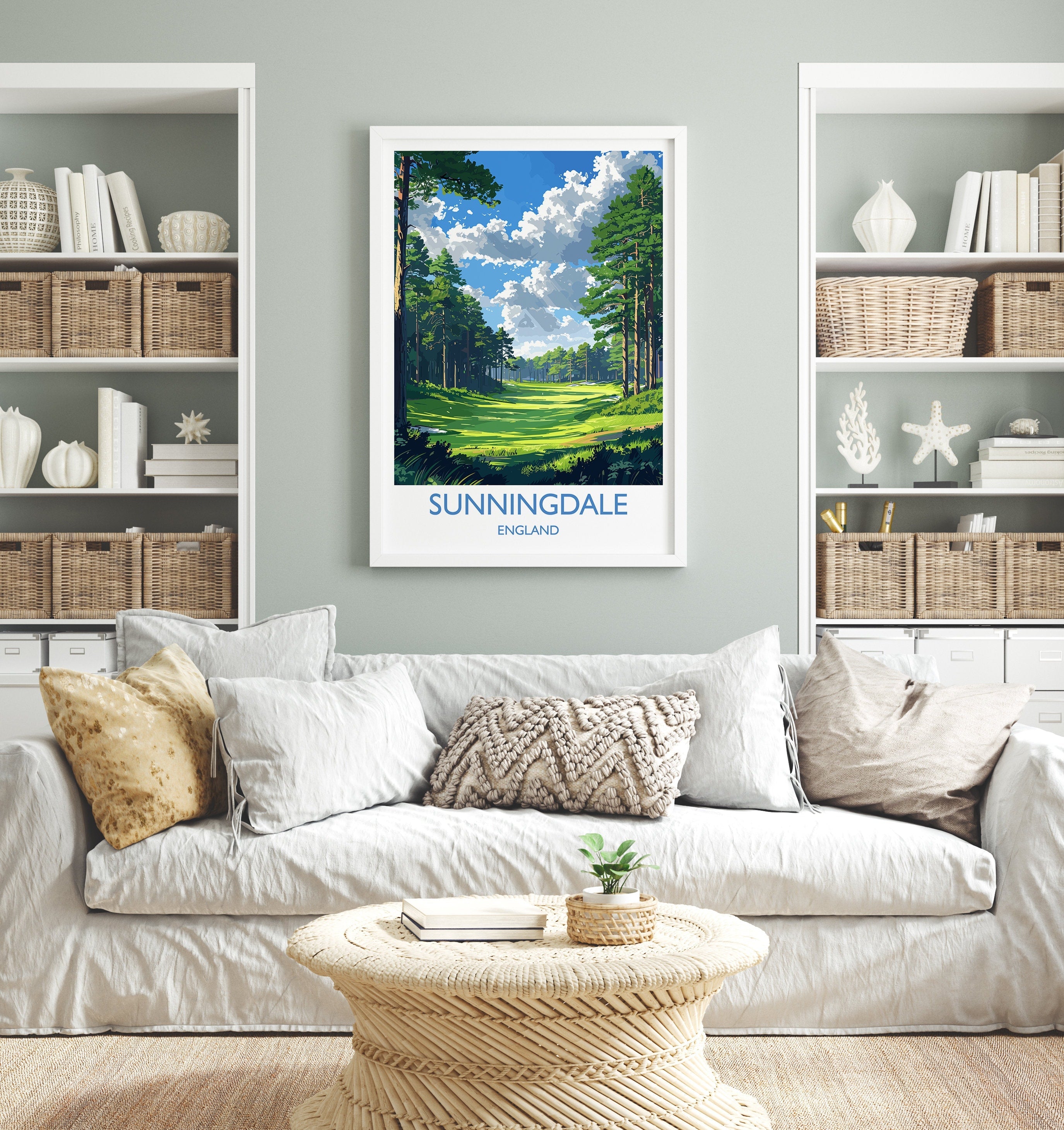 Sunningdale Travel Print, Travel Poster of Sunningdale Golf Course, Sunningdale Art Lovers Gift, Berkshire, Birthday Gift NQ Media Designs