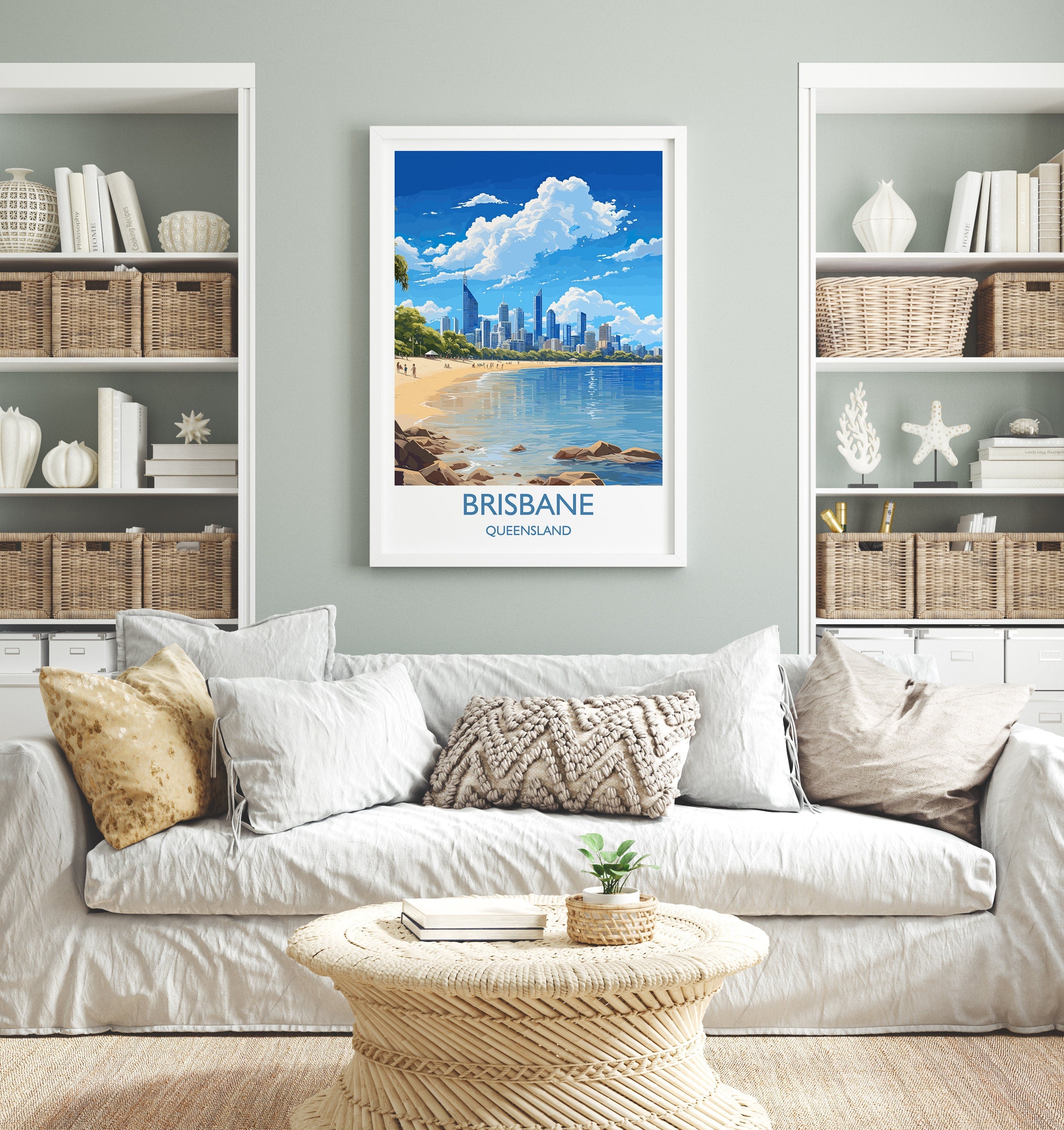 Brisbane Travel Print, Travel Poster of Brisbane , Queensland Art, Australia Art Lovers Gift, Brisbane Wall Art NQ Media Designs