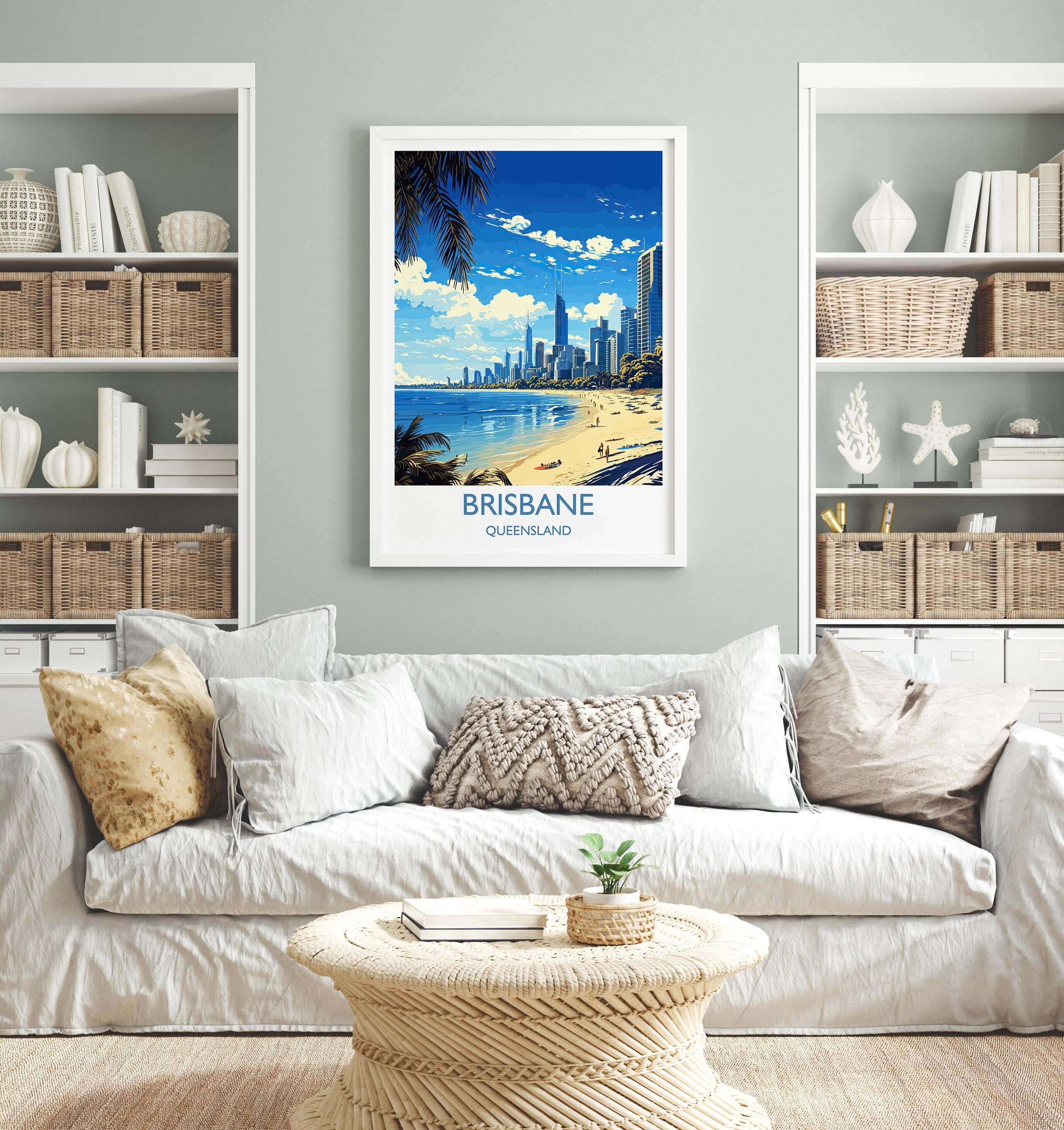 Brisbane Travel Print, Travel Poster of Brisbane, Queensland Art, Australia Art Lovers Gift, Brisbane Wall Art NQ Media Designs