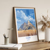 Giza Travel Print, Travel Poster of Giza, Egypt Art Lovers Gift, Giza Pyramids Wall Art