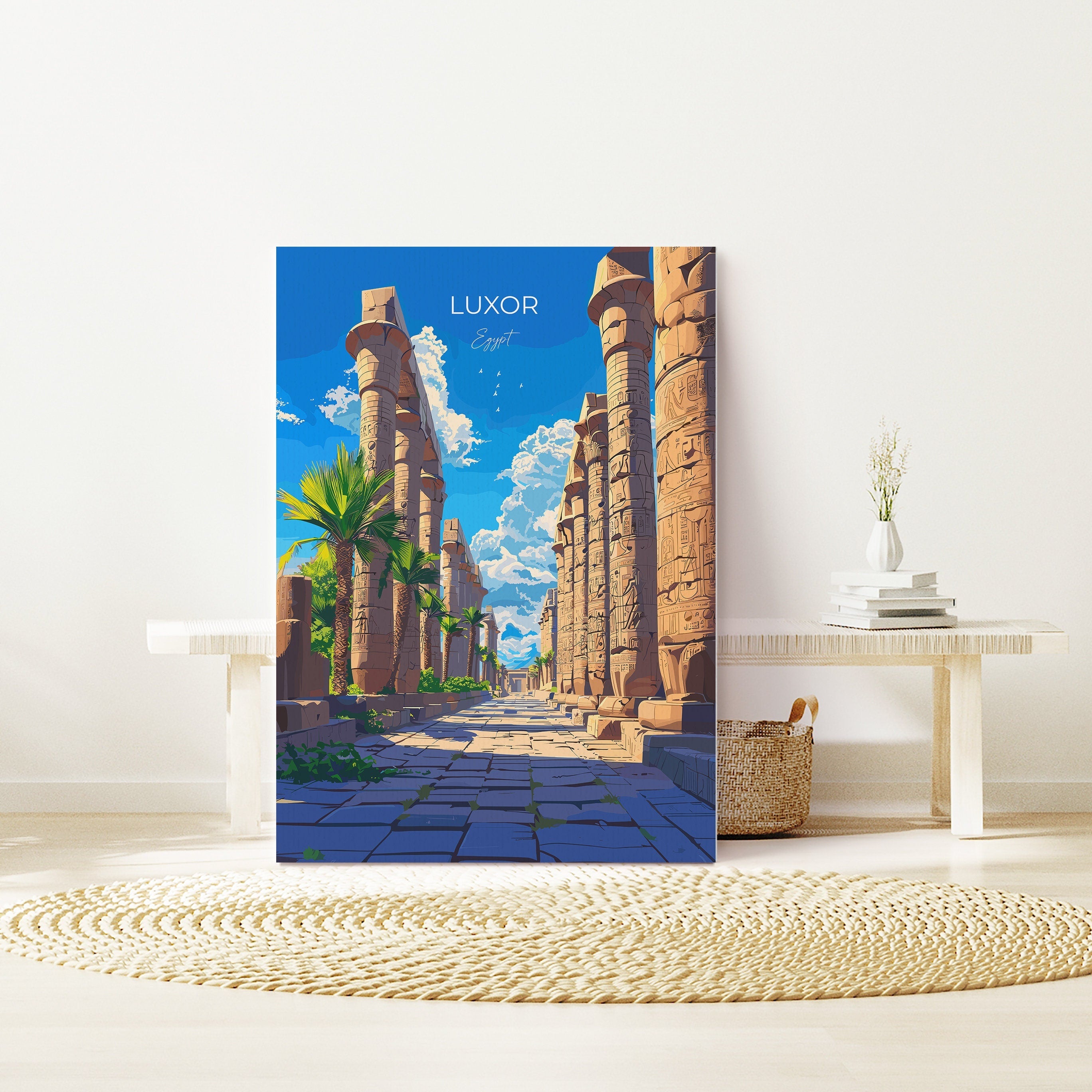 Luxor Travel Poster, Travel Print of Luxor, Egypt Art Lovers Gift, Luxor Wall Art NQ Media Designs