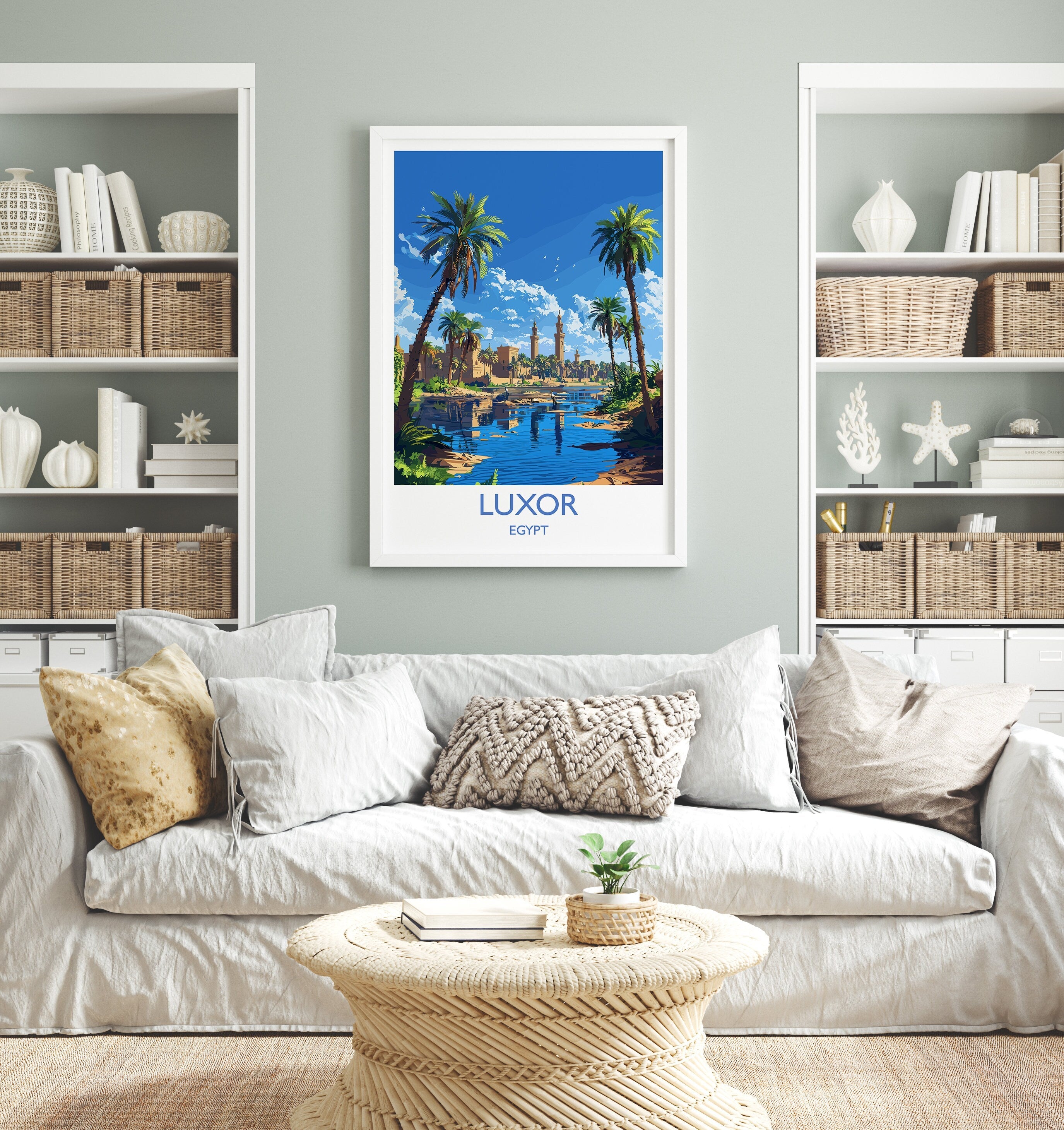 Luxor Travel Print, Travel Poster of Luxor, Egypt Art Lovers Gift, Luxor Wall Art NQ Media Designs