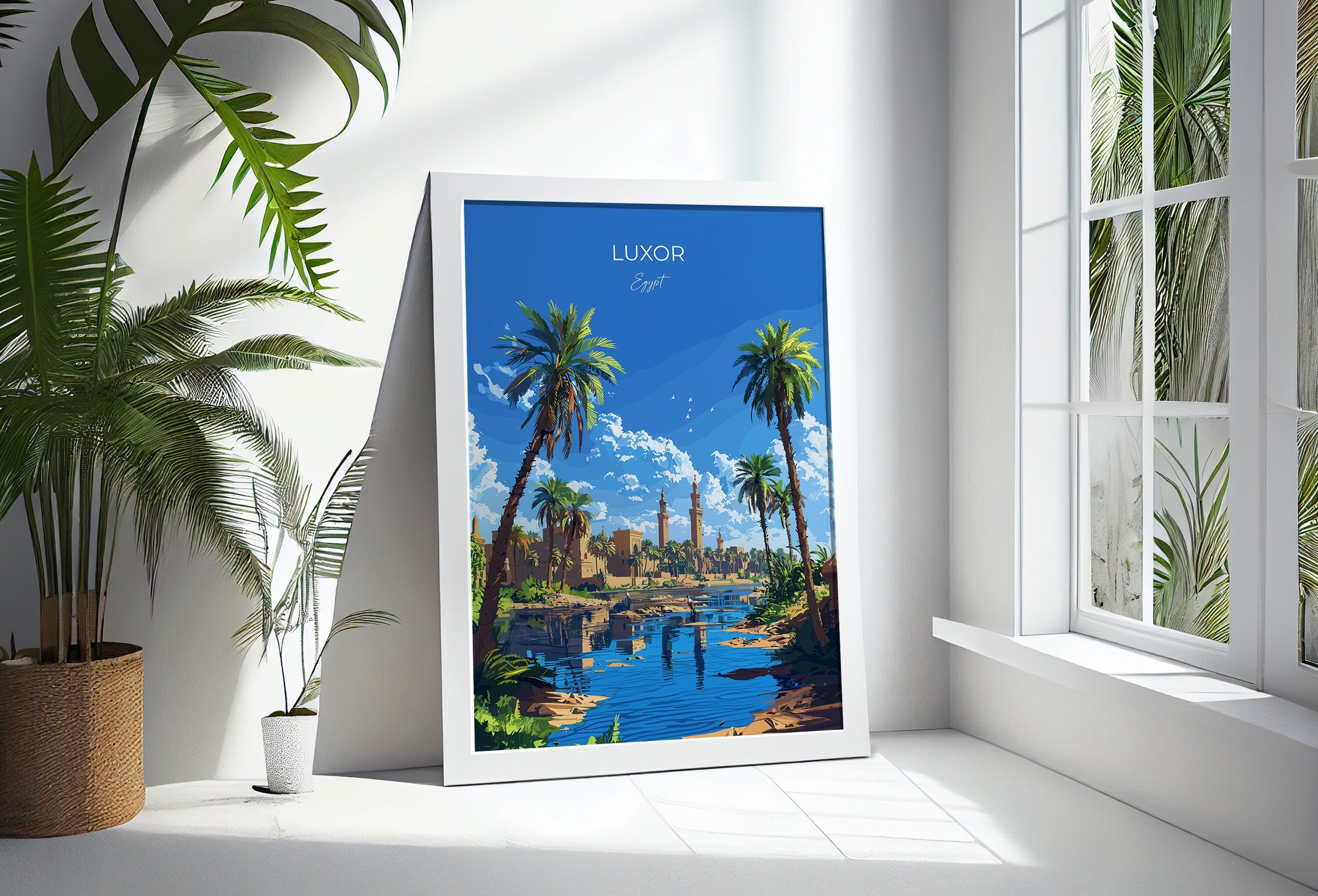 Luxor Travel Poster, Travel Print of Luxor, Egypt Art Lovers Gift, Luxor Wall Art NQ Media Designs