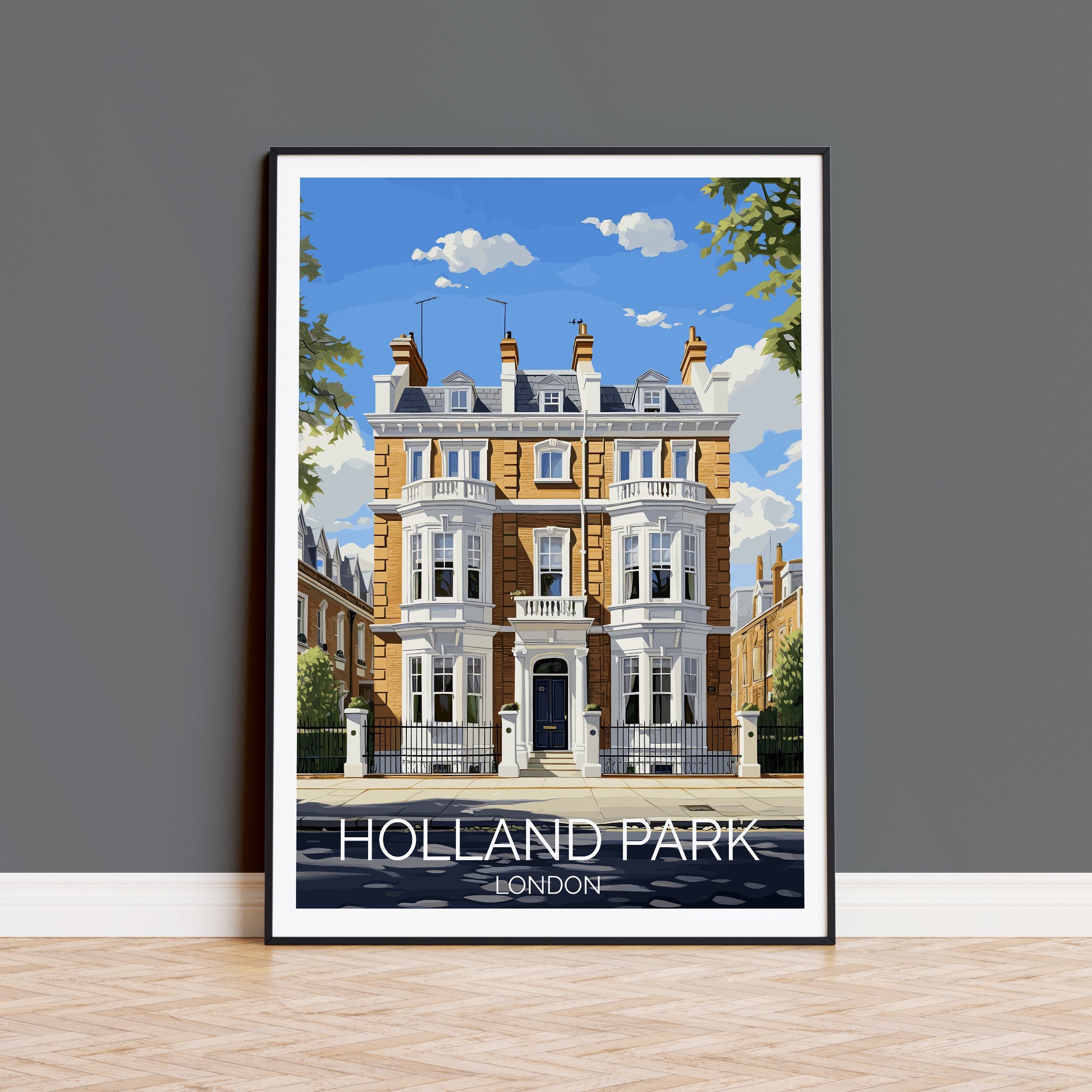 Holland Park Travel Print, Travel Poster of Holland Park, London,England, London Art Lovers Gift, Wall Art Print NQ Media Designs