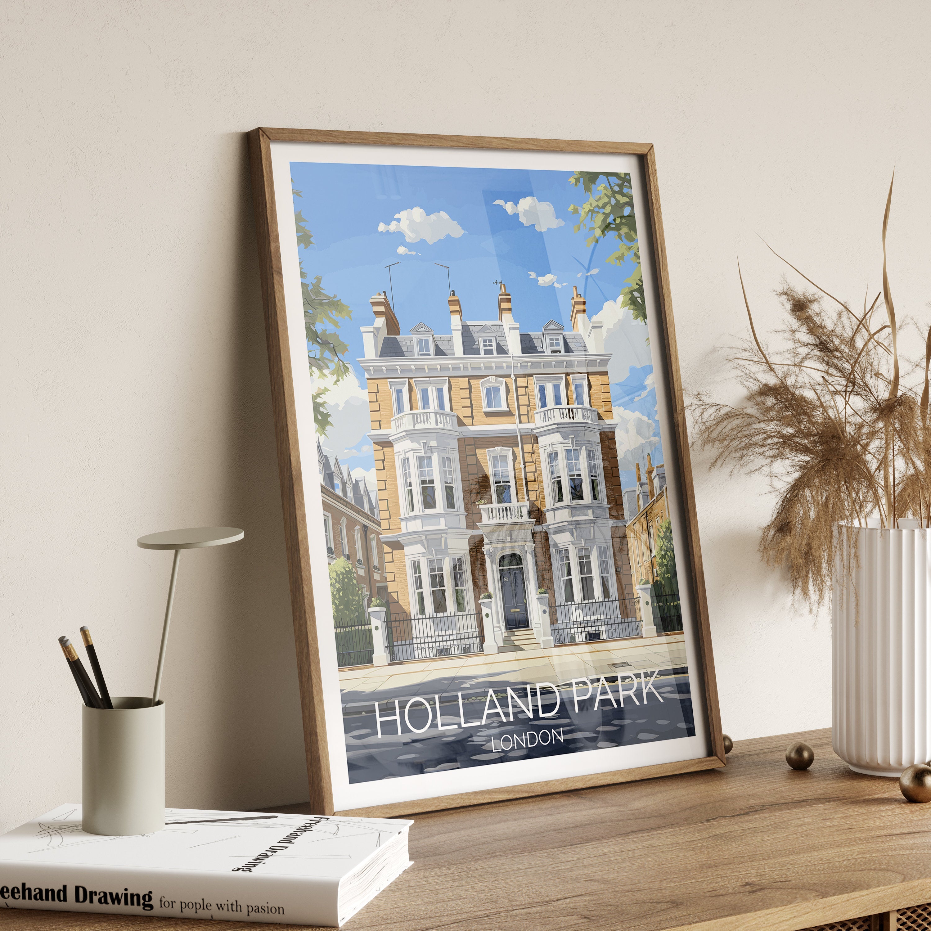 Holland Park Travel Print, Travel Poster of Holland Park, London,England, London Art Lovers Gift, Wall Art Print NQ Media Designs