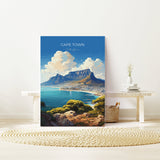 Cape Town Travel Poster, Travel Print of Cape Town,Cape Town Art Lovers Gift, South Africa Gift, Wall Art Print NQ Media Designs