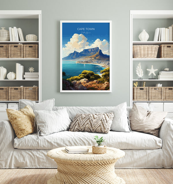 Cape Town Travel Poster, Travel Print of Cape Town,Cape Town Art Lovers Gift, South Africa Gift, Wall Art Print