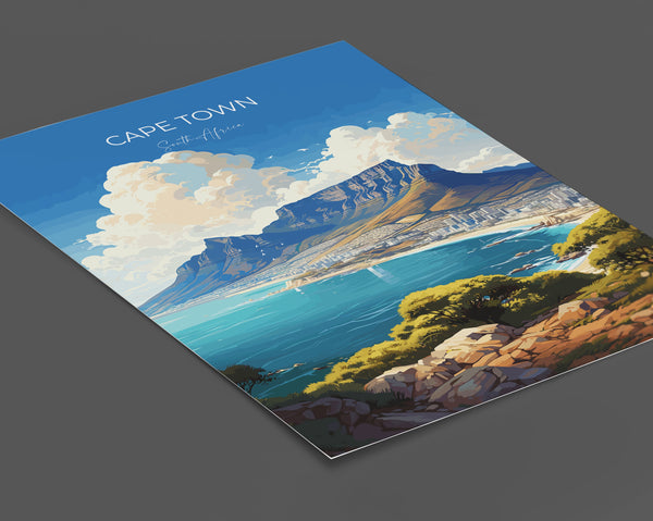 Cape Town Travel Poster, Travel Print of Cape Town,Cape Town Art Lovers Gift, South Africa Gift, Wall Art Print