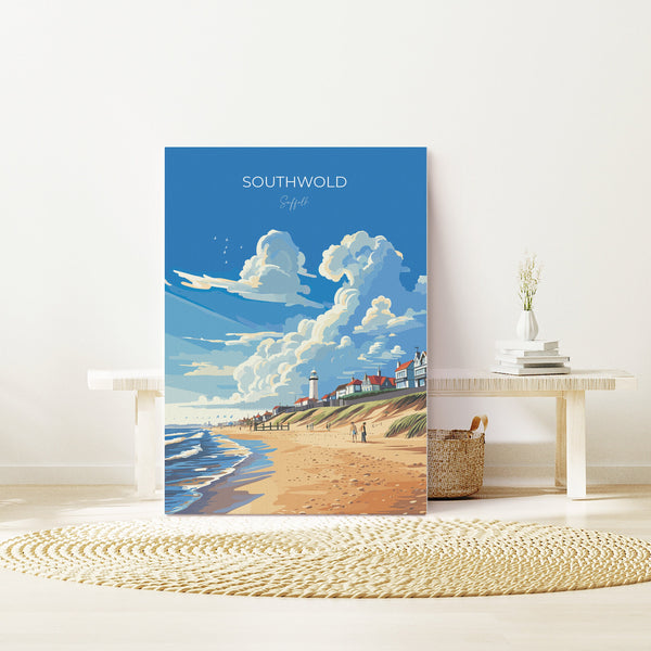 Southwold Travel Poster, Travel Print of Southwold, Southwold Art Lovers Gift, Suffolk Coast Wall Art