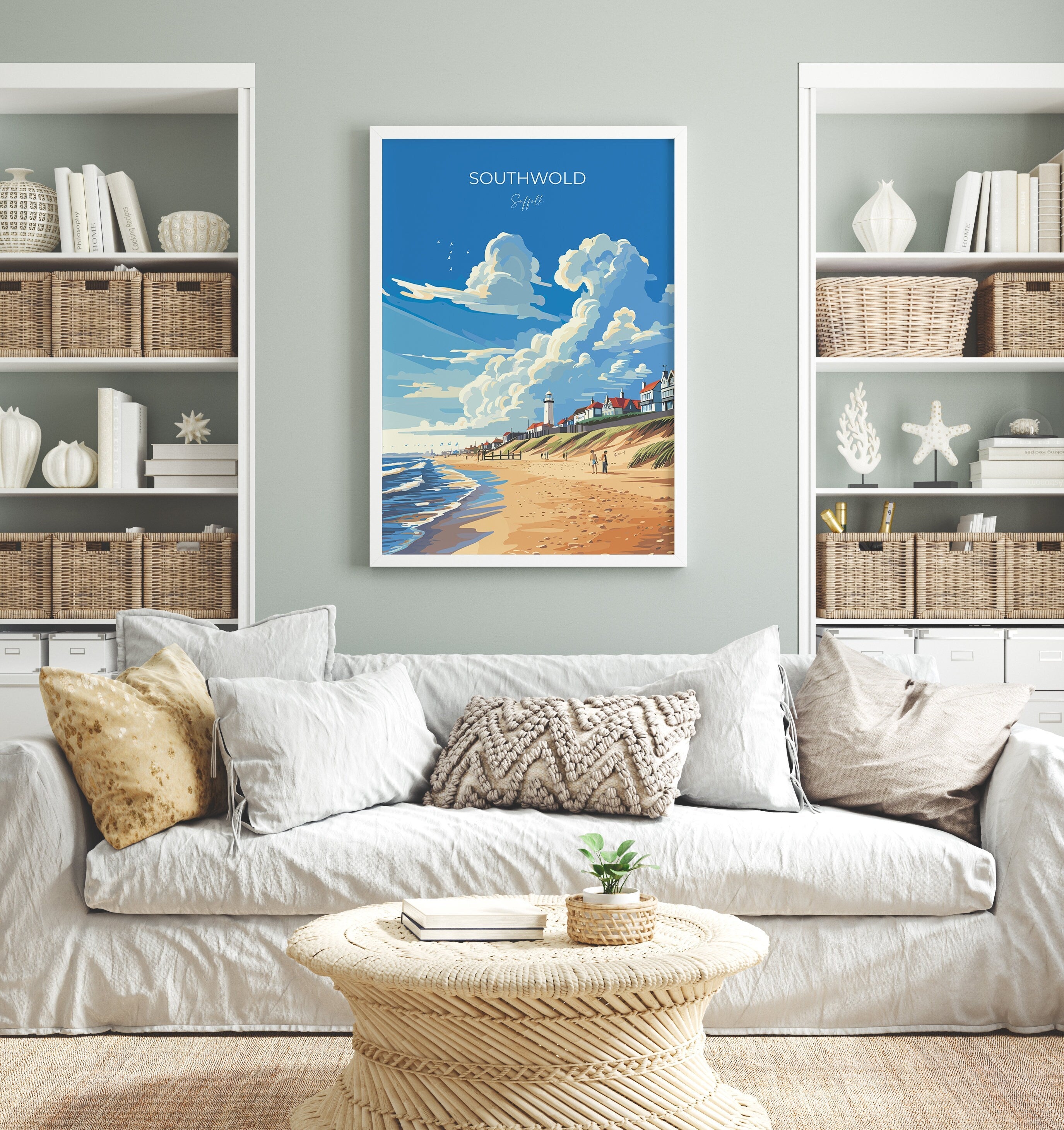 Southwold Travel Poster, Travel Print of Southwold, Southwold Art Lovers Gift, Suffolk Coast Wall Art NQ Media Designs