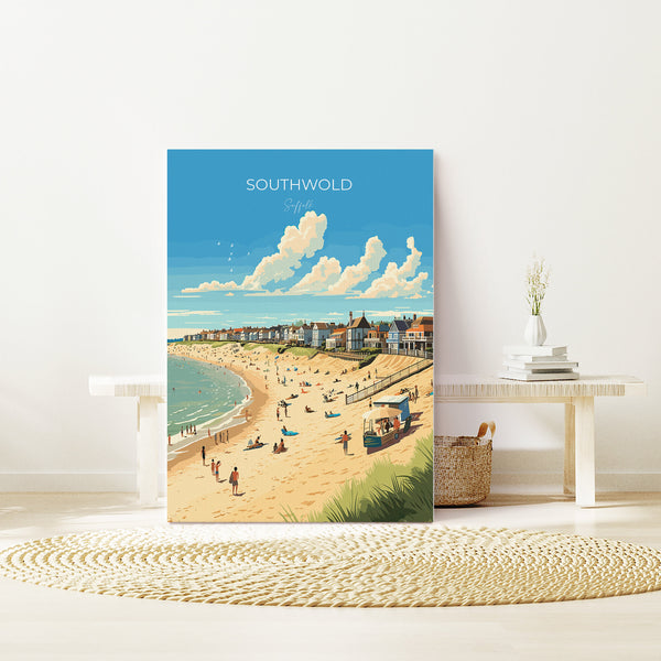 Southwold Travel Poster, Travel Print of Southwold, Southwold Art Lovers Gift, Suffolk Coast Wall Art