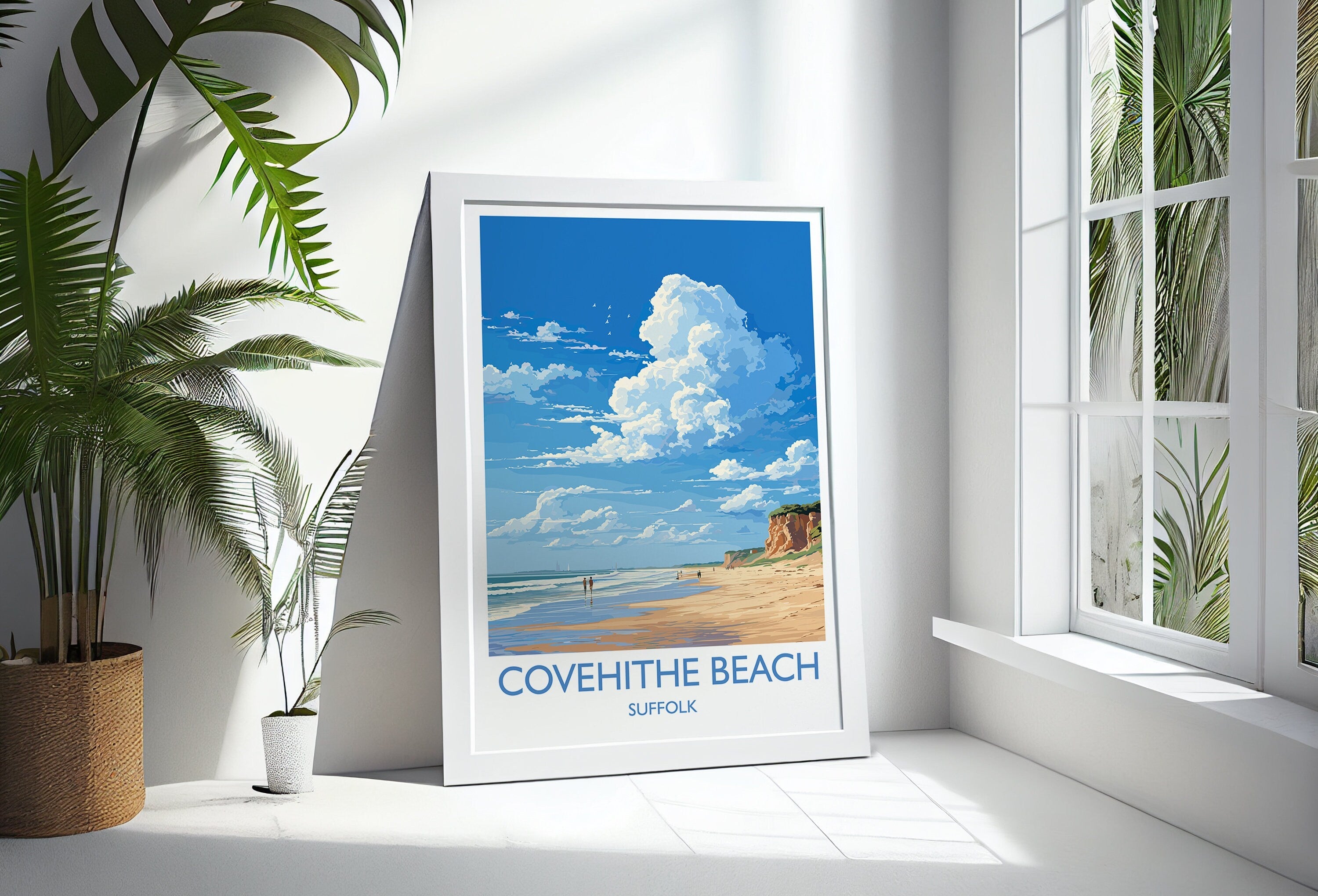 Covehithe Beach Travel Print, Travel Poster of Covehithe Beach,Covehithe Beach Art Lovers Gift, Suffolk Coast Wall Art NQ Media Designs