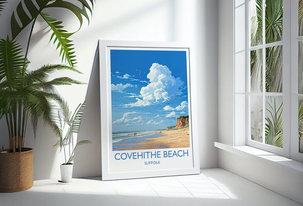 Covehithe Beach Travel Print, Travel Poster of Covehithe Beach,Covehithe Beach Art Lovers Gift, Suffolk Coast Wall Art