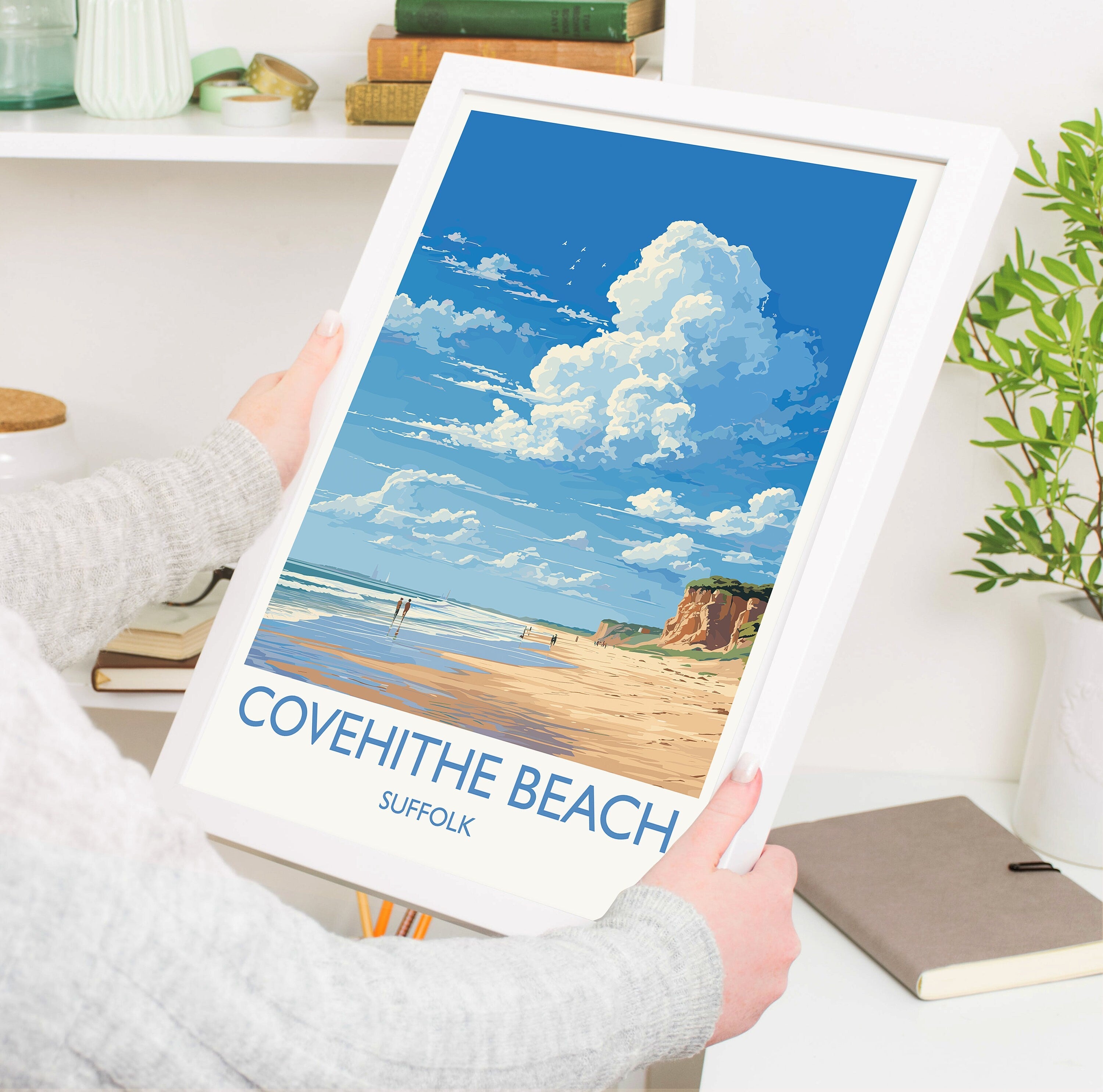Covehithe Beach Travel Print, Travel Poster of Covehithe Beach,Covehithe Beach Art Lovers Gift, Suffolk Coast Wall Art NQ Media Designs