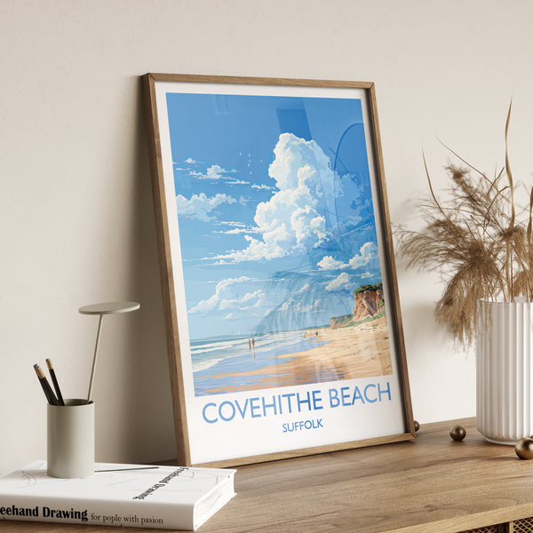 Covehithe Beach Travel Print, Travel Poster of Covehithe Beach,Covehithe Beach Art Lovers Gift, Suffolk Coast Wall Art