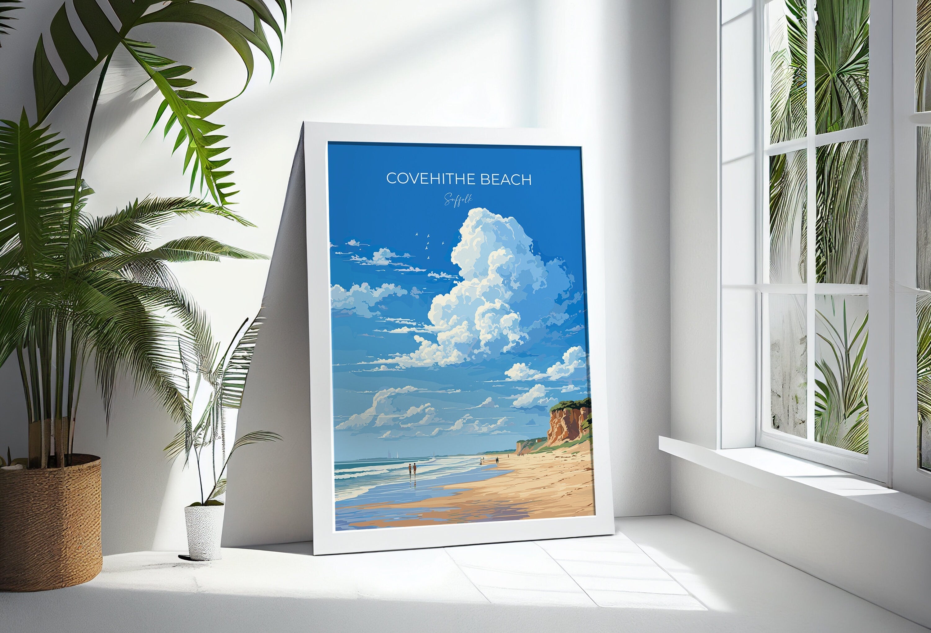 Covehithe Beach Travel Poster, Travel Print of Covehithe Beach,Covehithe Beach Art Lovers Gift, Suffolk Coast Wall Art NQ Media Designs
