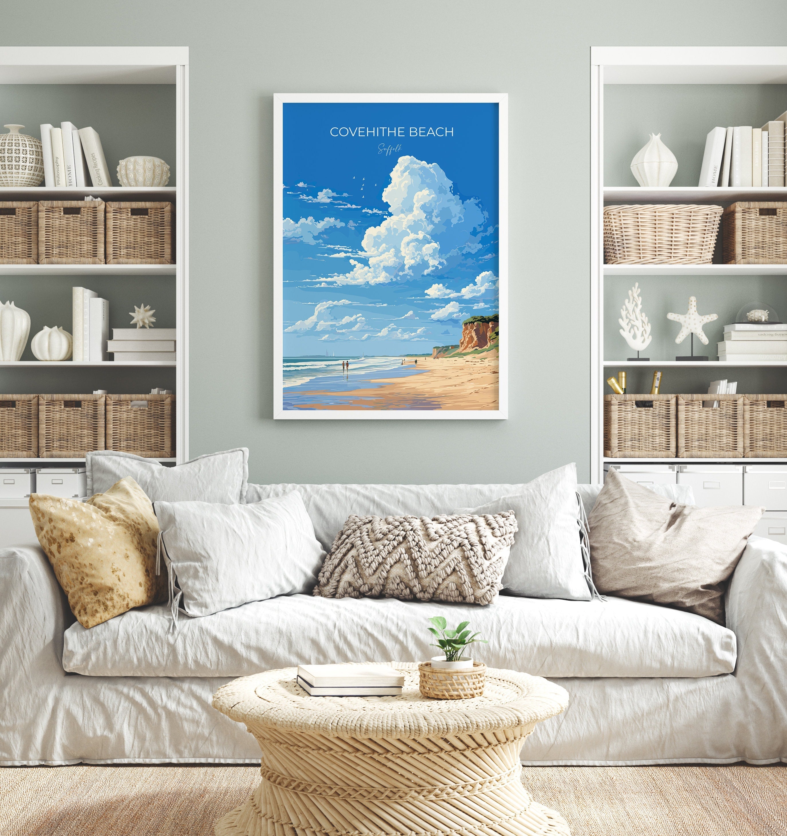 Covehithe Beach Travel Poster, Travel Print of Covehithe Beach,Covehithe Beach Art Lovers Gift, Suffolk Coast Wall Art NQ Media Designs