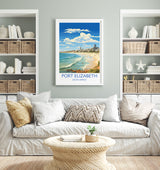 Port Elizabeth Travel Print, Travel Poster of Port Elizabeth, Port Elizabeth Art Lovers Gift, South Africa Gift, Wall Art Print NQ Media Designs