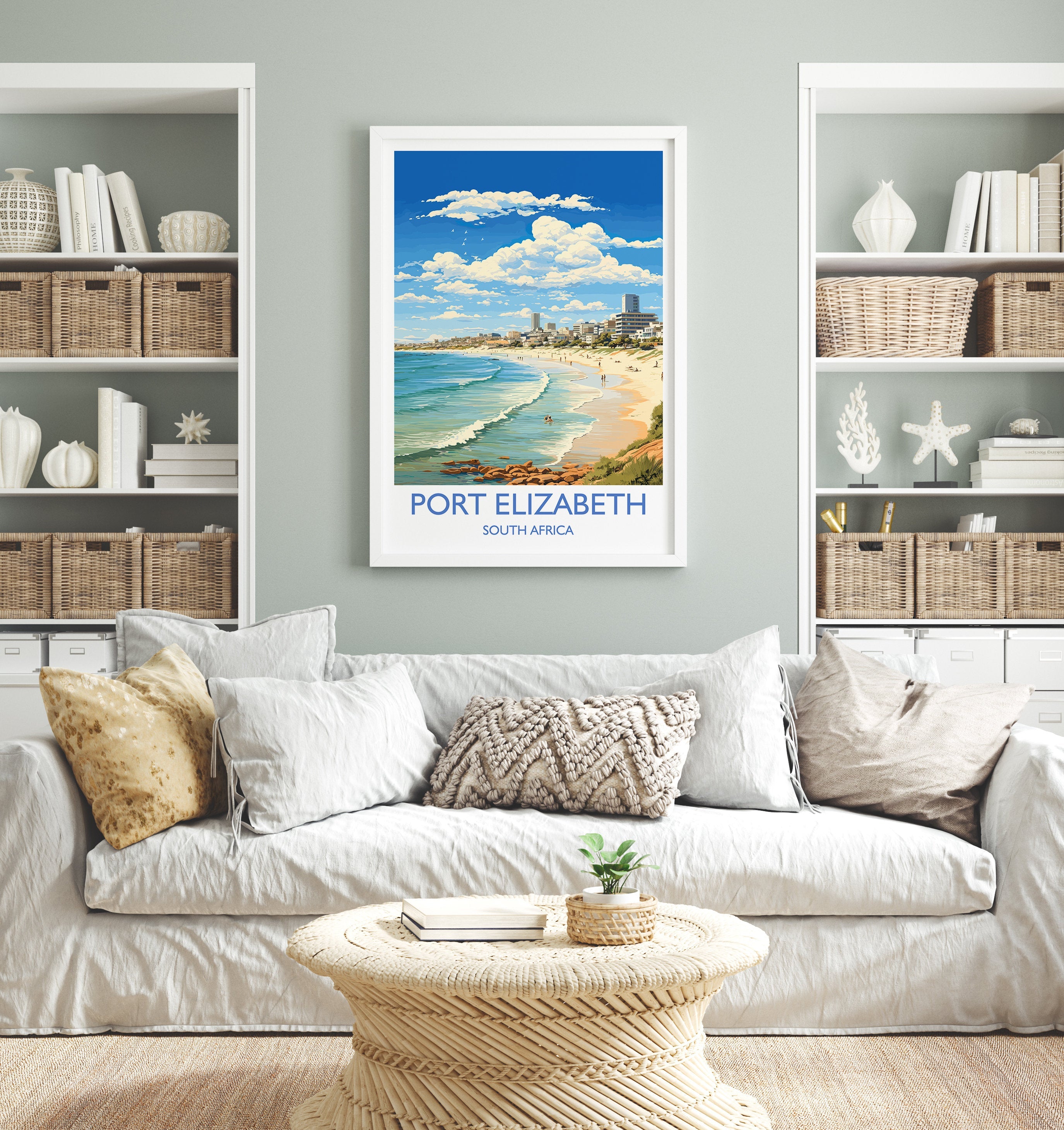 Port Elizabeth Travel Print, Travel Poster of Port Elizabeth, Port Elizabeth Art Lovers Gift, South Africa Gift, Wall Art Print NQ Media Designs