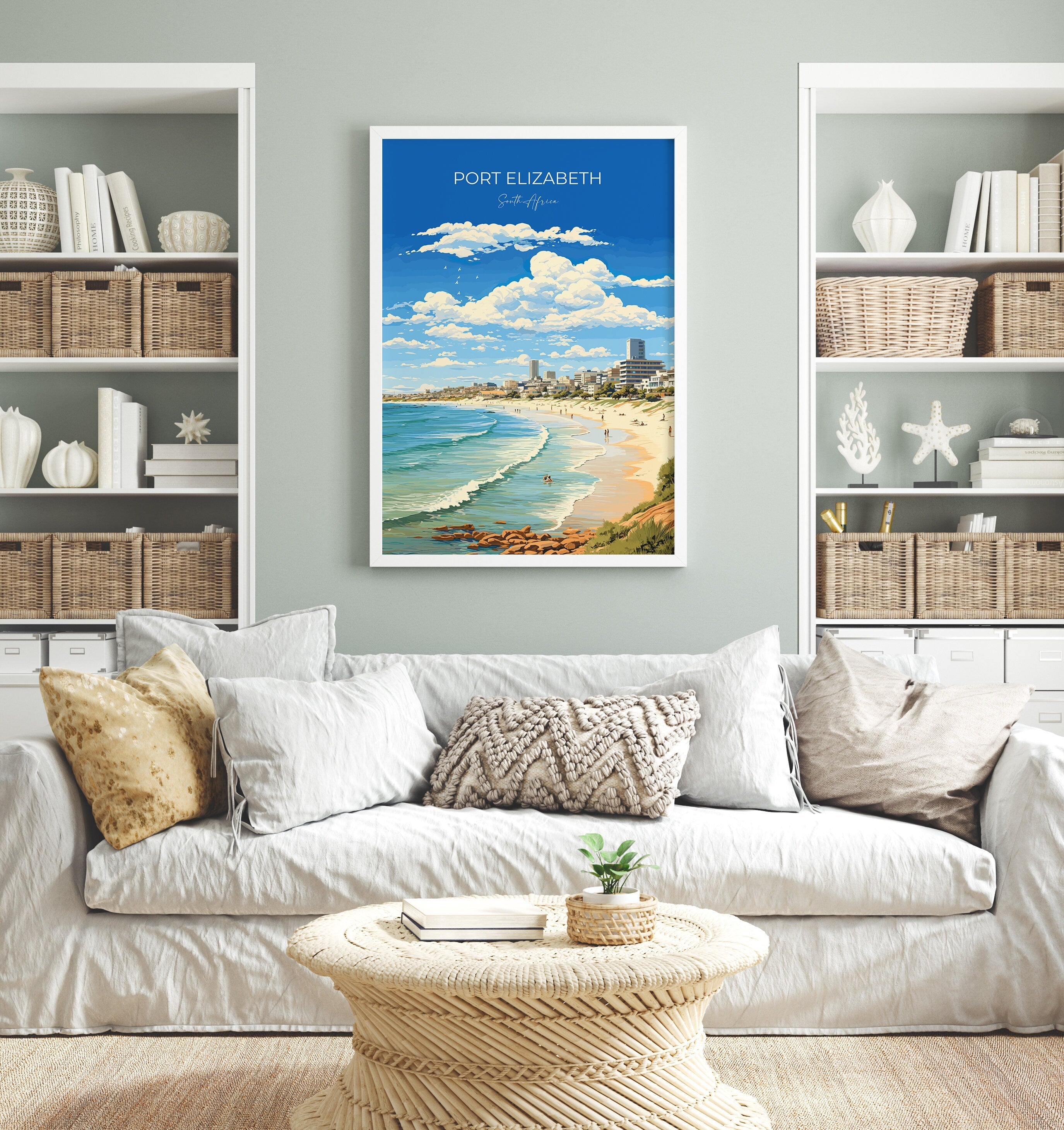 Port Elizabeth Travel Poster, Travel Print of Port Elizabeth, Port Elizabeth Art Lovers Gift, South Africa Gift, Wall Art Print NQ Media Designs