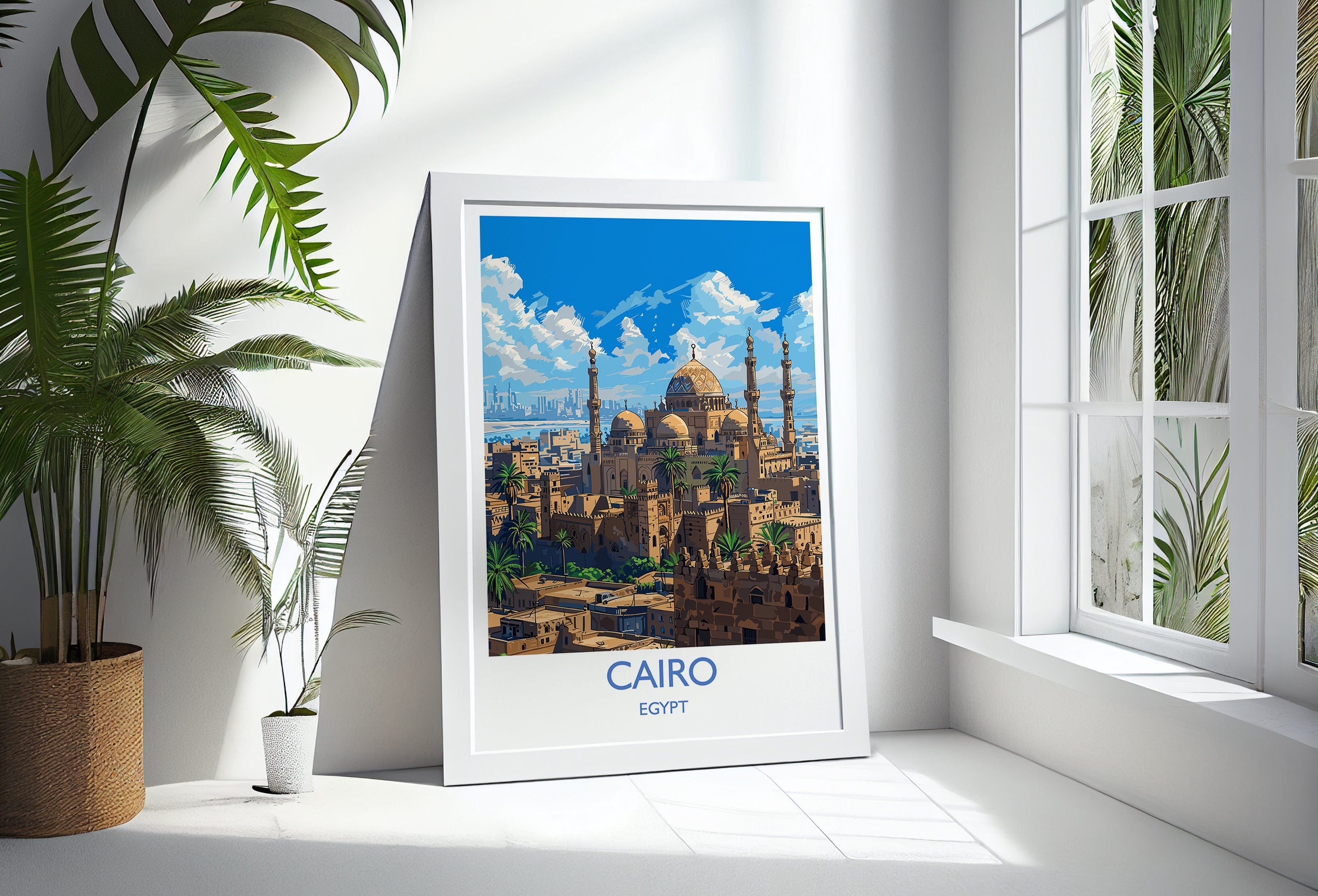 Cairo Travel Print, Travel Poster of Cairo, Egypt Art Lovers Gift, Cairo Wall Art NQ Media Designs