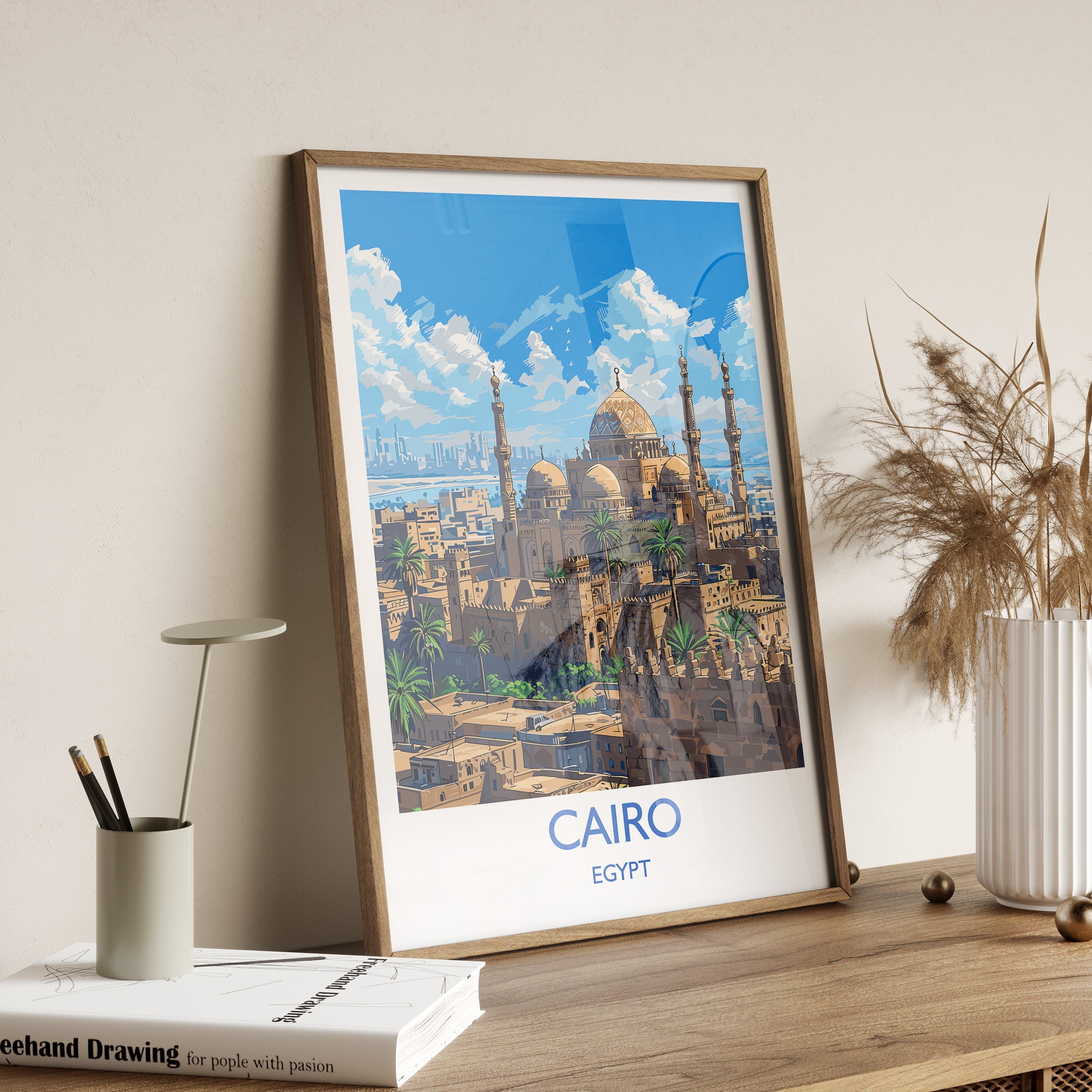Cairo Travel Print, Travel Poster of Cairo, Egypt Art Lovers Gift, Cairo Wall Art NQ Media Designs