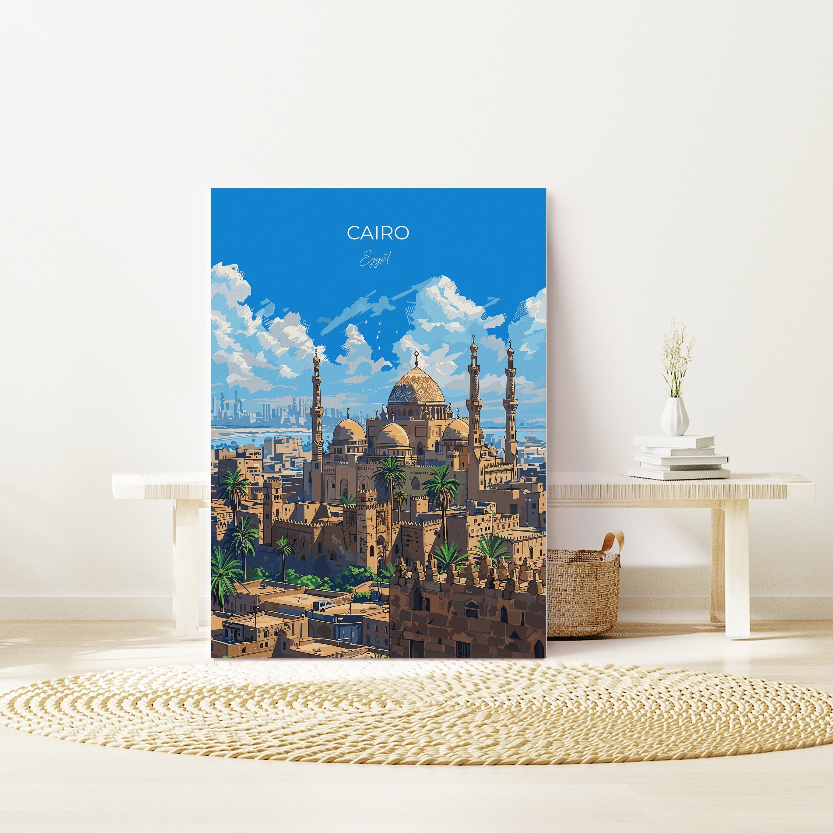 Cairo Travel Poster, Travel Print of Cairo, Egypt Art Lovers Gift, Cairo Wall Art