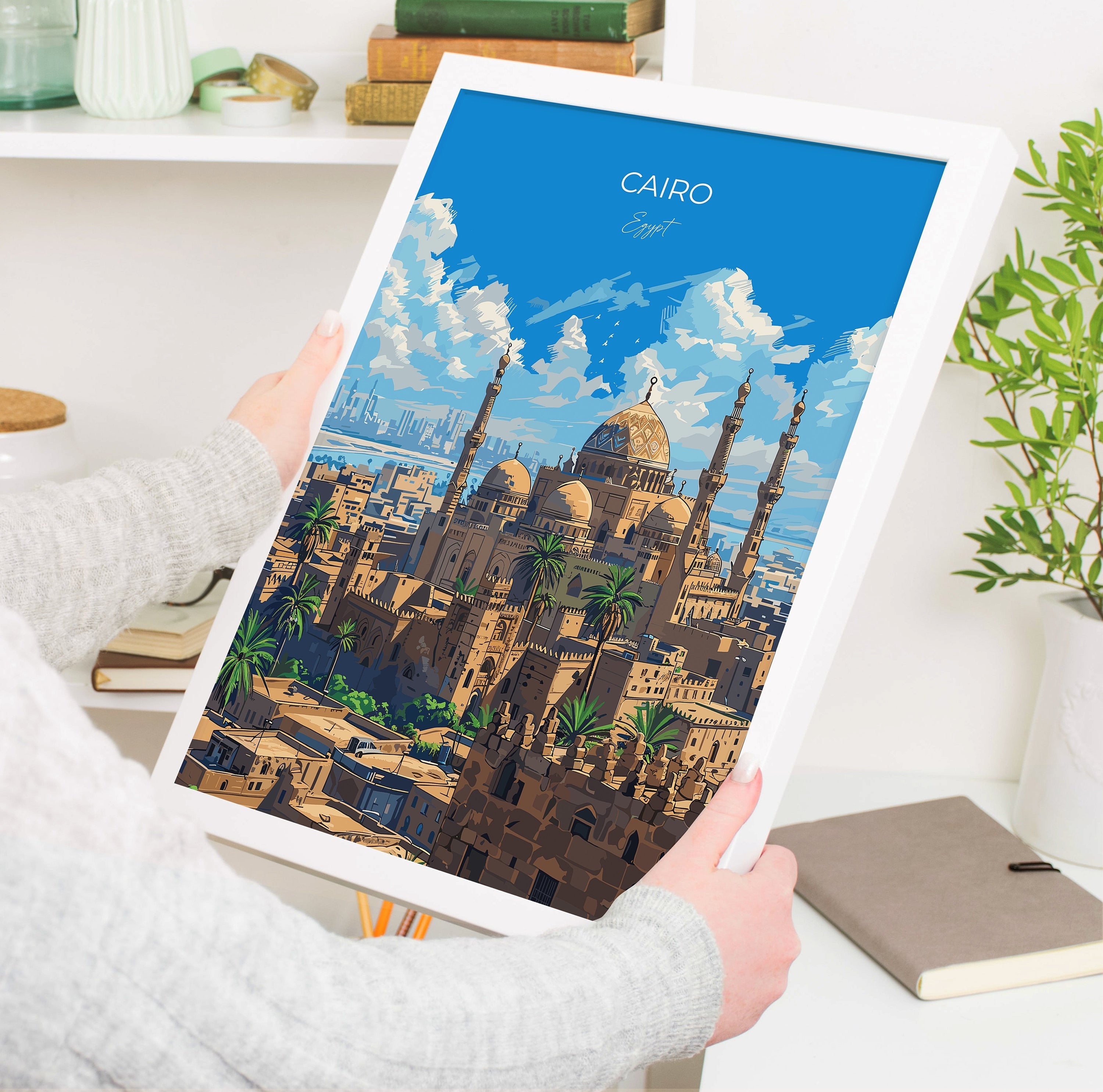 Cairo Travel Poster, Travel Print of Cairo, Egypt Art Lovers Gift, Cairo Wall Art NQ Media Designs