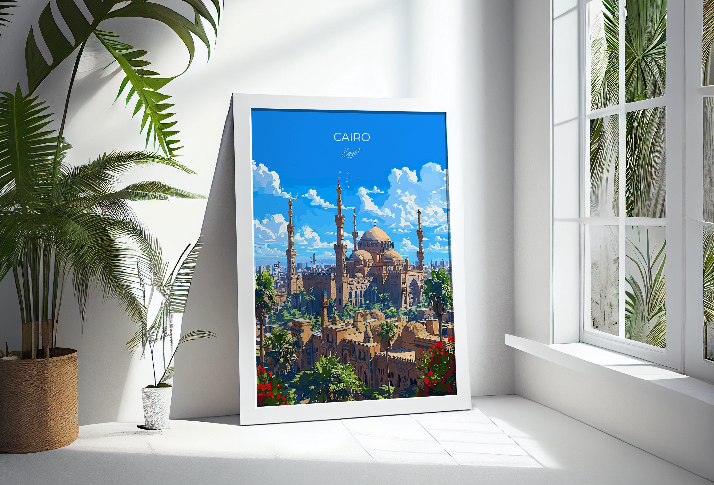 Cairo Travel Poster, Travel Print of Cairo, Egypt Art Lovers Gift, Cairo Wall Art NQ Media Designs