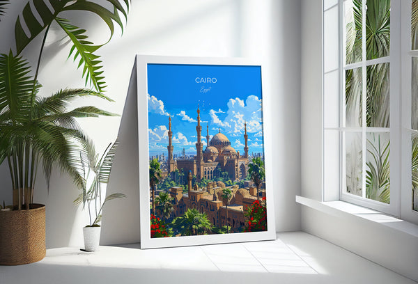 Cairo Travel Poster, Travel Print of Cairo, Egypt Art Lovers Gift, Cairo Wall Art