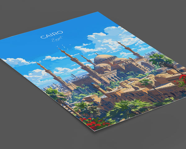 Cairo Travel Poster, Travel Print of Cairo, Egypt Art Lovers Gift, Cairo Wall Art