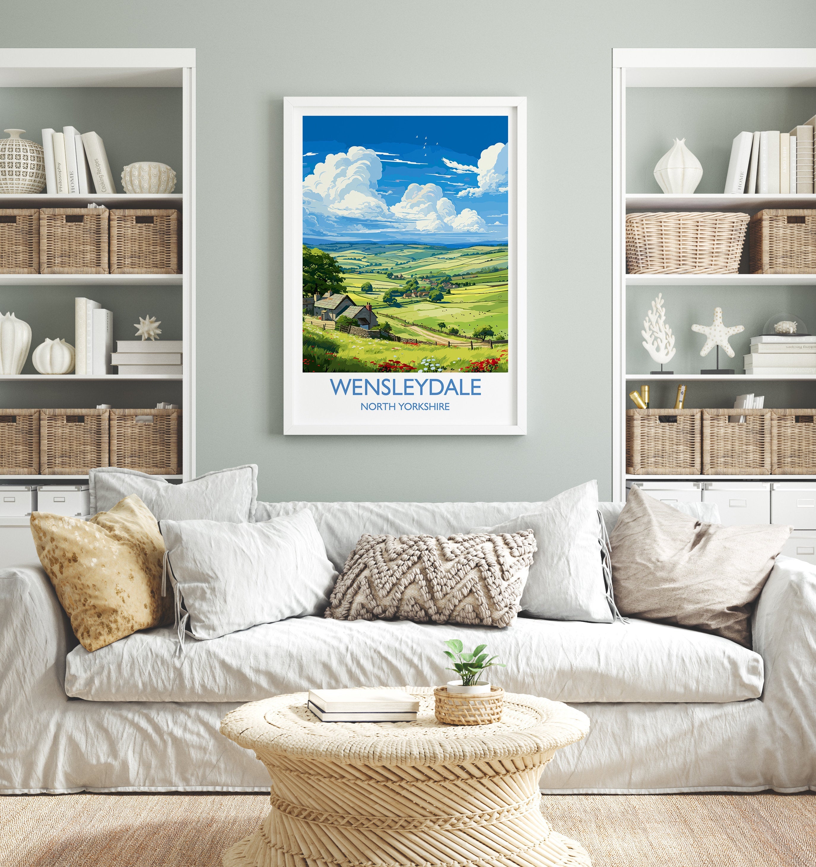 Wensleydale Travel Print Wall Art, Travel Poster of Wensleydale, Wensleydale Art Gift, English Countryside Art Lovers Gift, NQ Media Designs