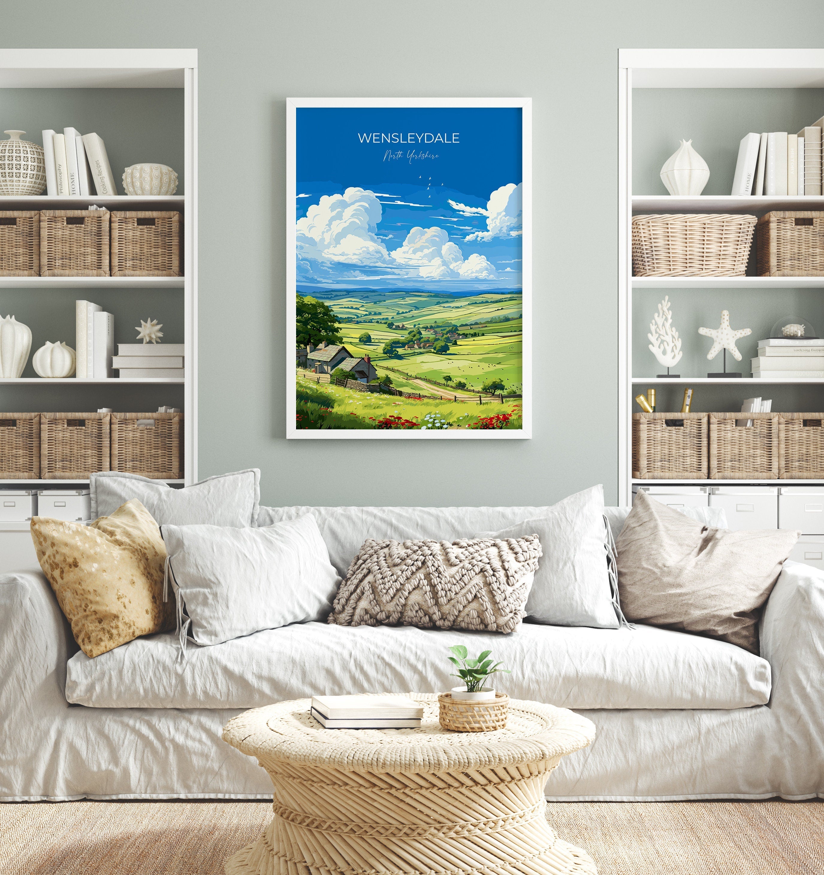 Wensleydale Travel Print Wall Art, Travel Poster of Wensleydale, Wensleydale Art Gift, English Countryside Art Lovers Gift, NQ Media Designs