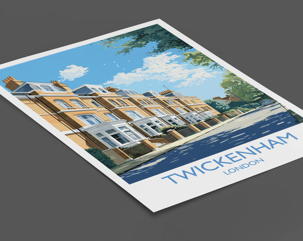 Twickenham Travel Print, Travel Poster of Twickenham, London,England, London Art Lovers Gift, Wall Art Print