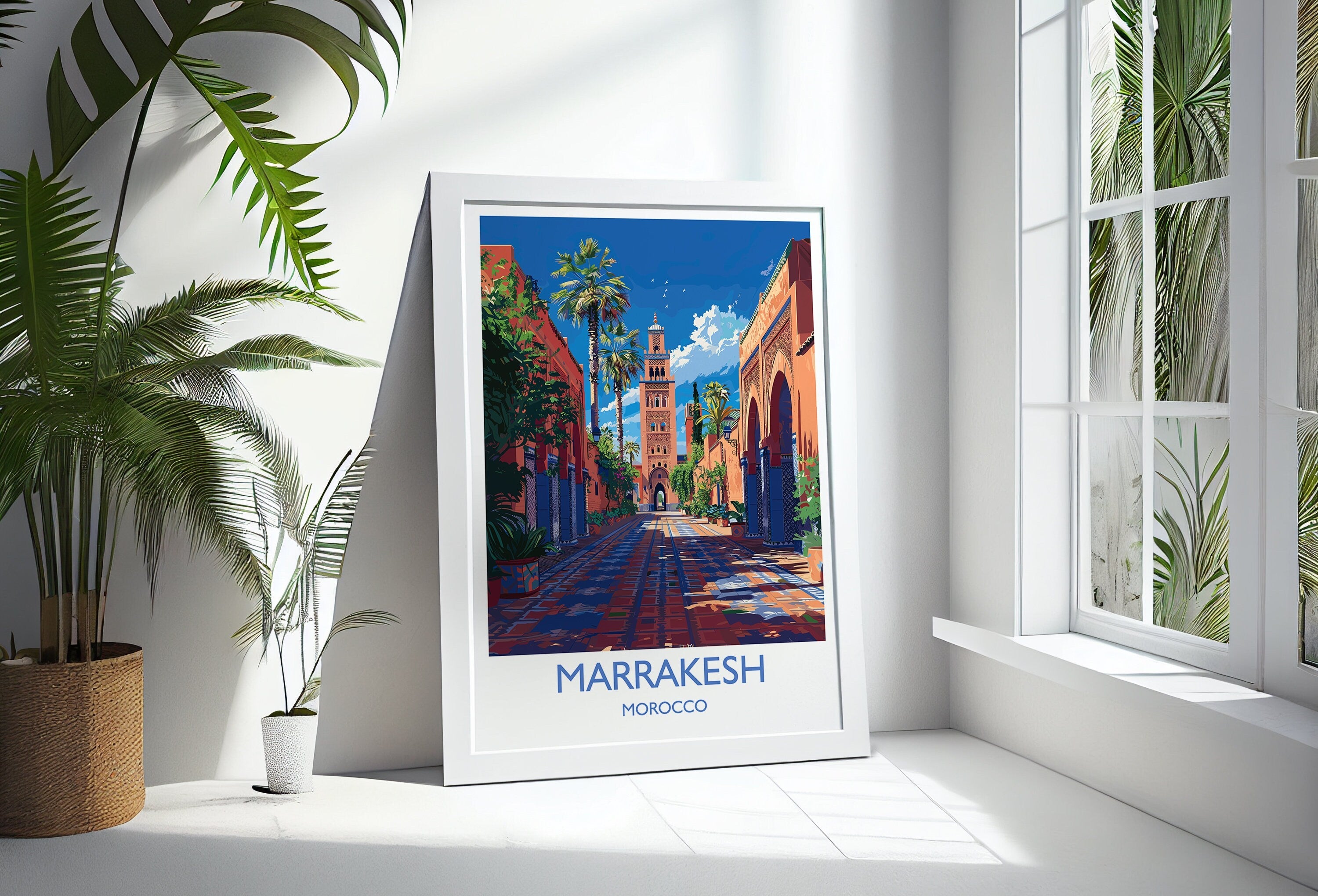 Marrakesh Travel Print Wall Art, Travel Poster of Marrakesh, Marrakesh Art Lovers Gift, Morocco Wall Art NQ Media Designs
