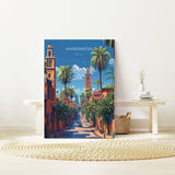 Marrakesh Travel Poster Wall Art, Travel Print of Marrakesh, Marrakesh Art Lovers Gift, Morocco Wall Art NQ Media Designs
