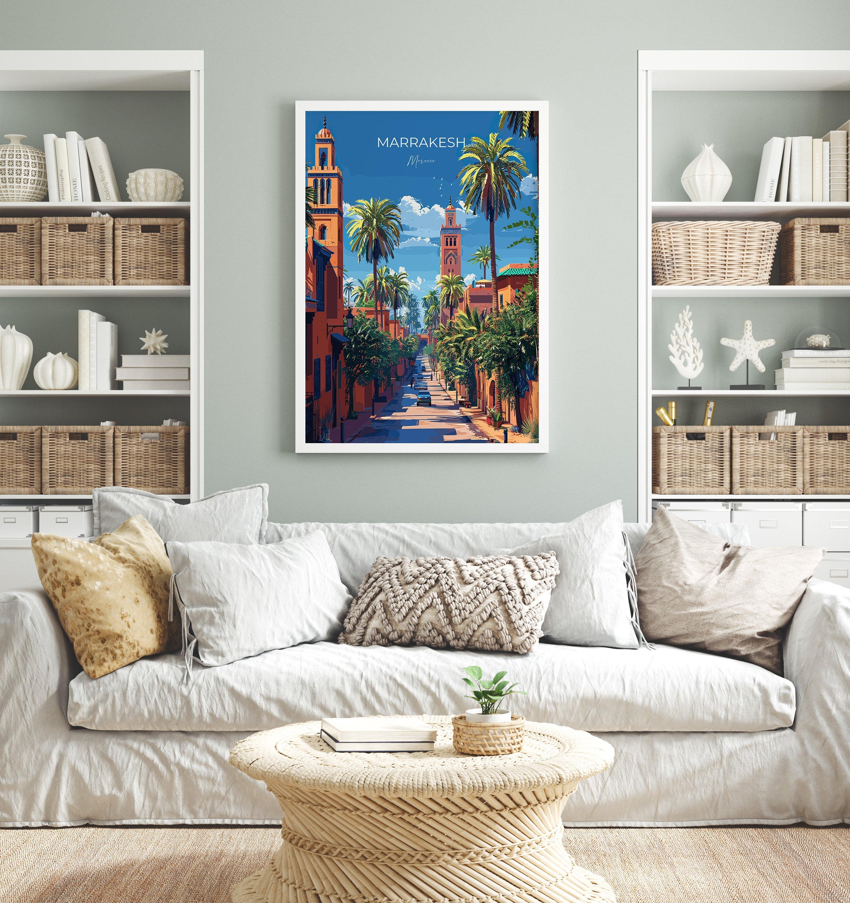 Marrakesh Travel Poster Wall Art, Travel Print of Marrakesh, Marrakesh Art Lovers Gift, Morocco Wall Art NQ Media Designs
