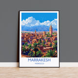 Marrakesh Travel Print Wall Art, Travel Poster of Marrakesh, Marrakesh Art Lovers Gift, Morocco Wall Art NQ Media Designs