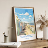 Southwold Travel Print, Travel Poster of Southwold , Southwold Art Lovers Gift, Suffolk Coast Wall Art NQ Media Designs