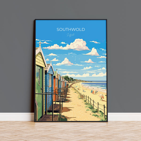 Southwold Travel Poster, Travel Print of Southwold, Southwold Art Lovers Gift, Suffolk Coast Wall Art